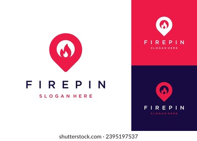 logotipos de diseño tecnológico o pines con fuego