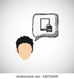 Technology design. media icon. Colorful illustration , vector
