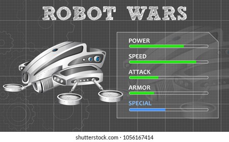 Technology design for modern robot illustration