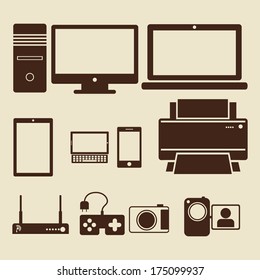 technology design over beige background vector illustration