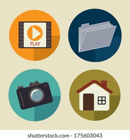 technology design over  beige  background vector illustration