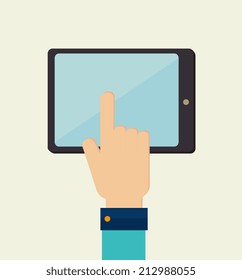 Technology design over beige background, vector illustration