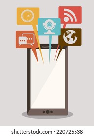 Technology design over beige background, vector illustration