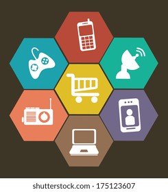 technology design over black background vector illustration