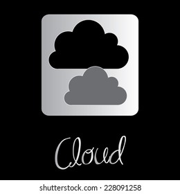Technology design over black background, vector illustration