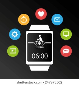 Technology design over black background ,vector illustration.