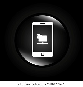 Technology design over black background, vector illustration.