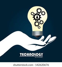 technology design over blue background vector illustration