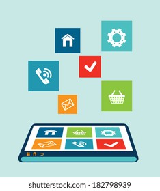 Technology design over blue background, vector illustration