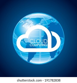 Technology design over blue background, vector illustration