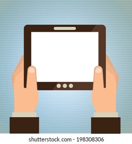 Technology design over blue background, vector illustration