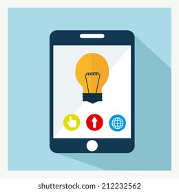 Technology design over blue background, vector illustration