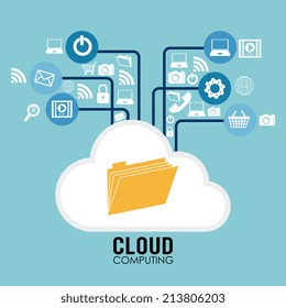 Technology design over blue background, vector illustration