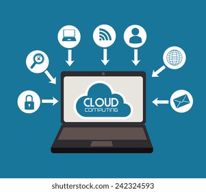 Technology design over blue background, vector illustration