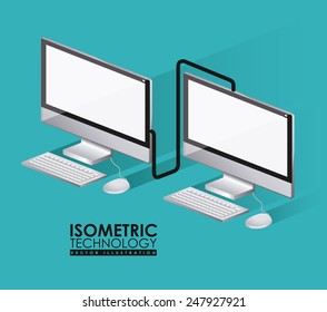 Technology design over blue background, vector illustration.