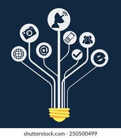 Technology design over blue background, vector illustration.