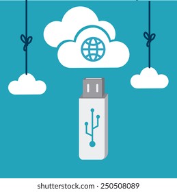 Technology design over blue background, vector illustration.