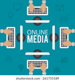 Technology design over blue background, vector illustration.