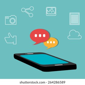 Technology design over blue background, vector illustration.