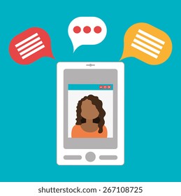 Technology design over blue background, vector illustration.