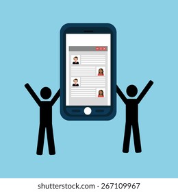 Technology design over blue background, vector illustration.
