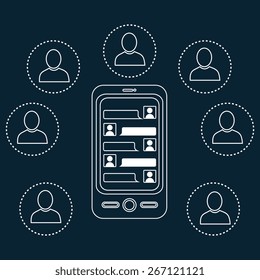 Technology design over blue background, vector illustration.