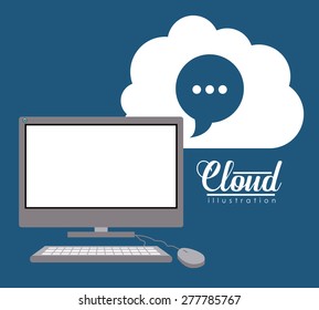 Technology design over blue background, vector illustration