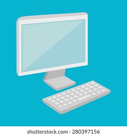 Technology design over blue background, vector illustration.