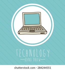 Technology design over blue background, vector illustation