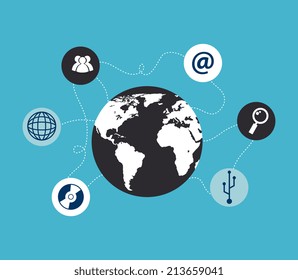 Technology design over blue background,vector illustration