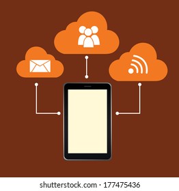 technology design over brown  background vector illustration 