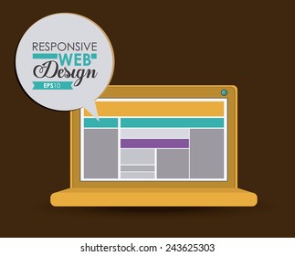Technology design over brown background, vector illustration.