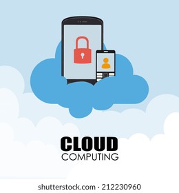 Technology design over cloudscape background, vector illustration