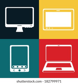 Technology design over colorful background, vector illustration