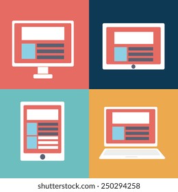 Technology design over colorful background, vector illustration.