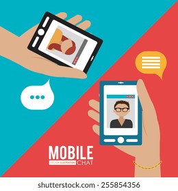 Technology design over colorful background, vector illustration.