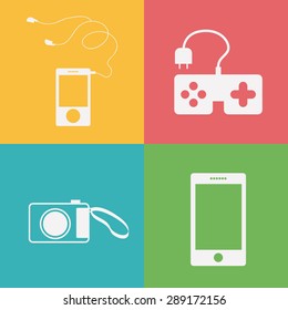 Technology design over colorful background, vector illustration