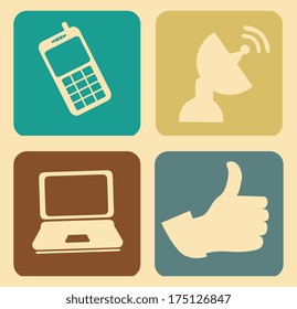technology design over  cream background vector illustration