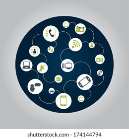 technology design over gray   background vector illustration