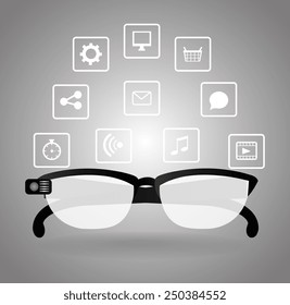 Technology design over gray background, vector illustration.