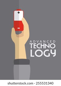 Technology design over gray background, vector illustration.