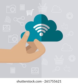 Technology design over gray background, vector illustration.