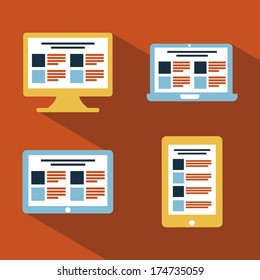 technology  design over orange background vector illustration