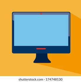 technology design over orange background vector illustration