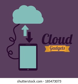 Technology design over purple background,  vector illustration