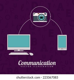 Technology design over purple background, vector illustration 