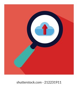 Technology design over red background, vector illustration