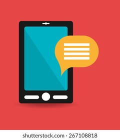 Technology design over red background, vector illustration.