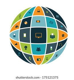 technology design over white background vector illustration