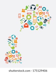 technology design over  white background vector illustration